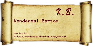 Kenderesi Bartos névjegykártya